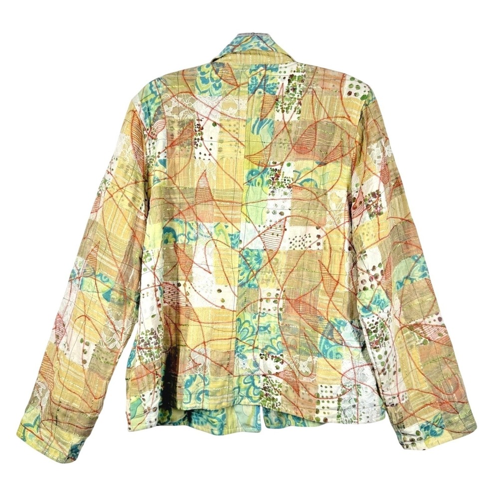Vintage Yak Magik Embroidered Patchwork Jacket Size L Mixed‎ Media Boho Artsy - Picture 3 of 14